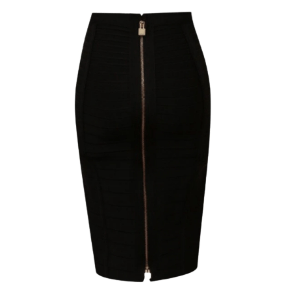 Black Fitted Pencil Skirt